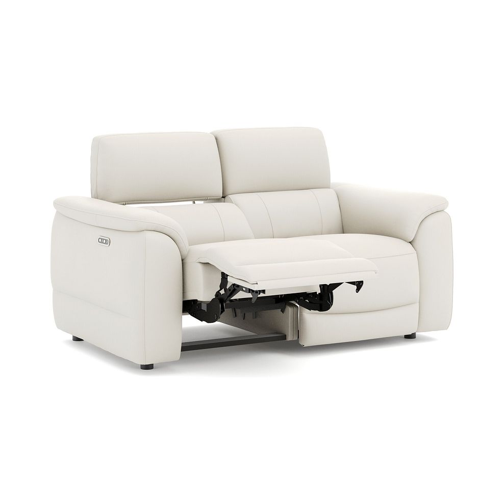 Phoenix 2 Seater Power Recliner Sofa with Adjustable Power Headrests in  Bone China Leather 3