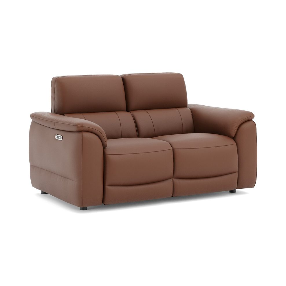 Phoenix 2 Seater Power Recliner Sofa with Adjustable Power Headrests in  Cognac Leather 1