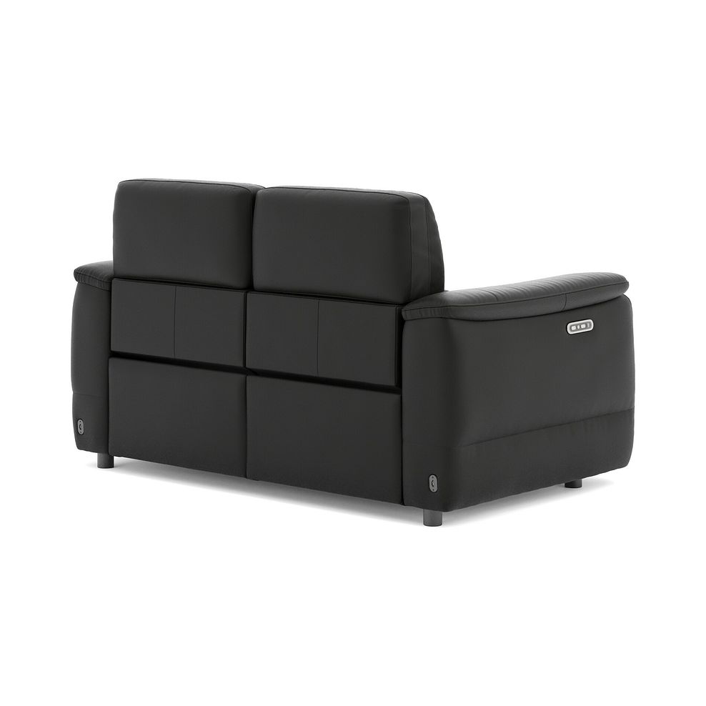 Phoenix 2 Seater Power Recliner Sofa with Adjustable Power Headrests in  Jet Black Leather 5