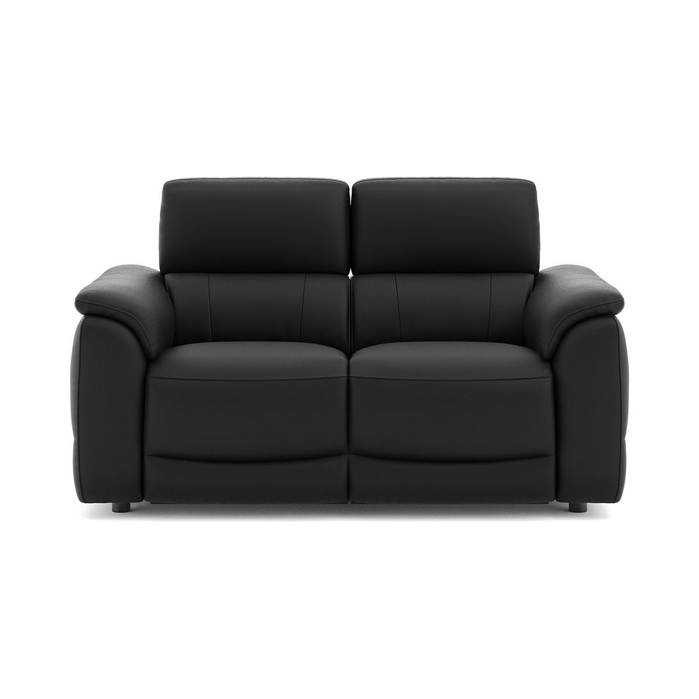 Phoenix 2 Seater Power Recliner Sofa with Adjustable Power Headrests in  Jet Black Leather 2