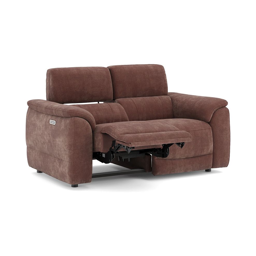 Phoenix 2 Seater Power Recliner Sofa with Adjustable Power Headrests in  Manhattan Burnt Sienna Fabric 3