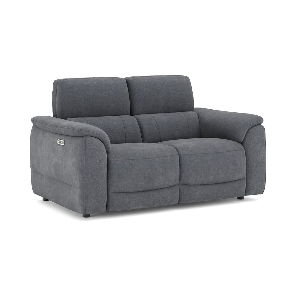 Phoenix 2 Seater Power Recliner Sofa with Adjustable Power Headrests in  Manhattan Charcoal Fabric 1