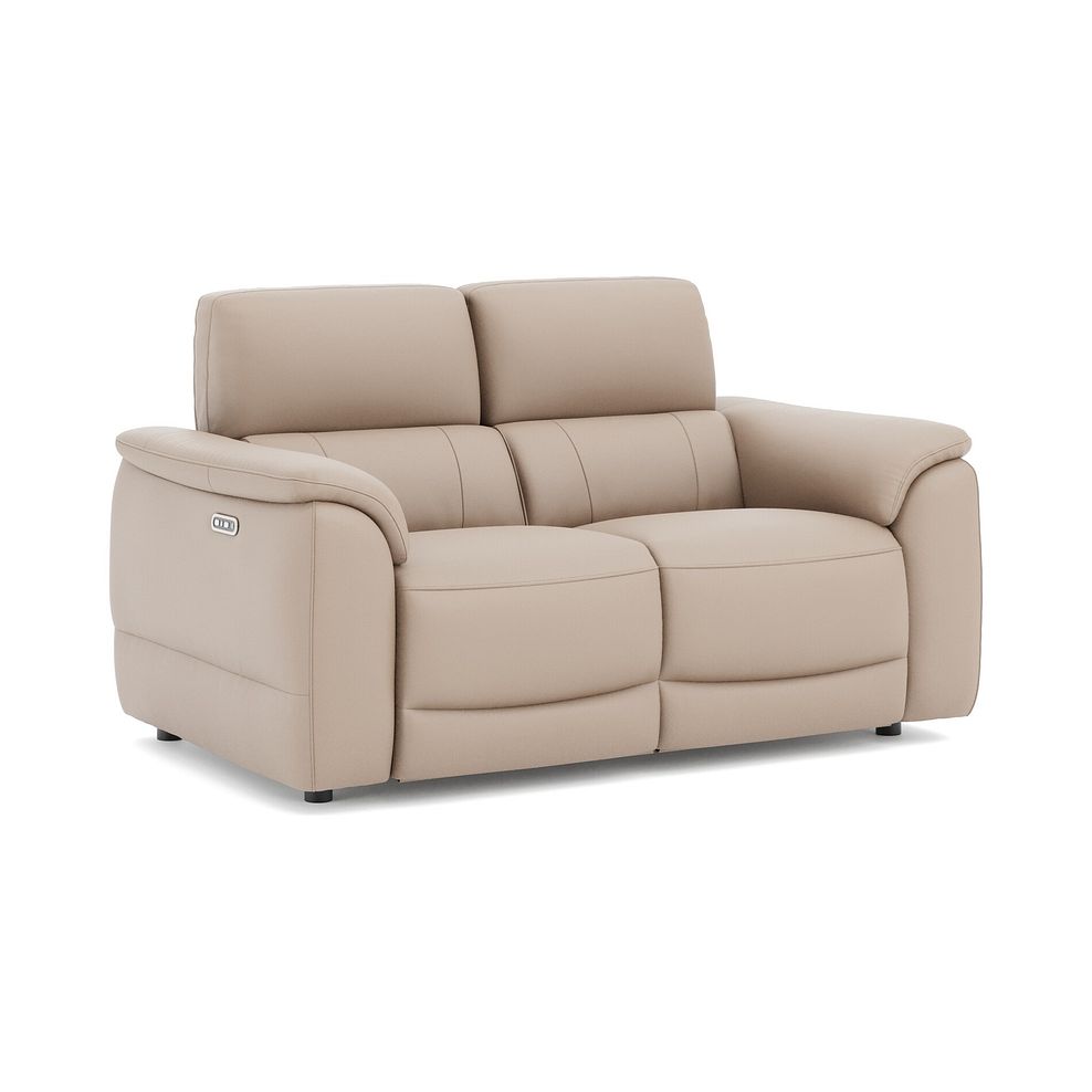 Phoenix 2 Seater Power Recliner Sofa with Adjustable Power Headrests in  Mushroom Leather 1