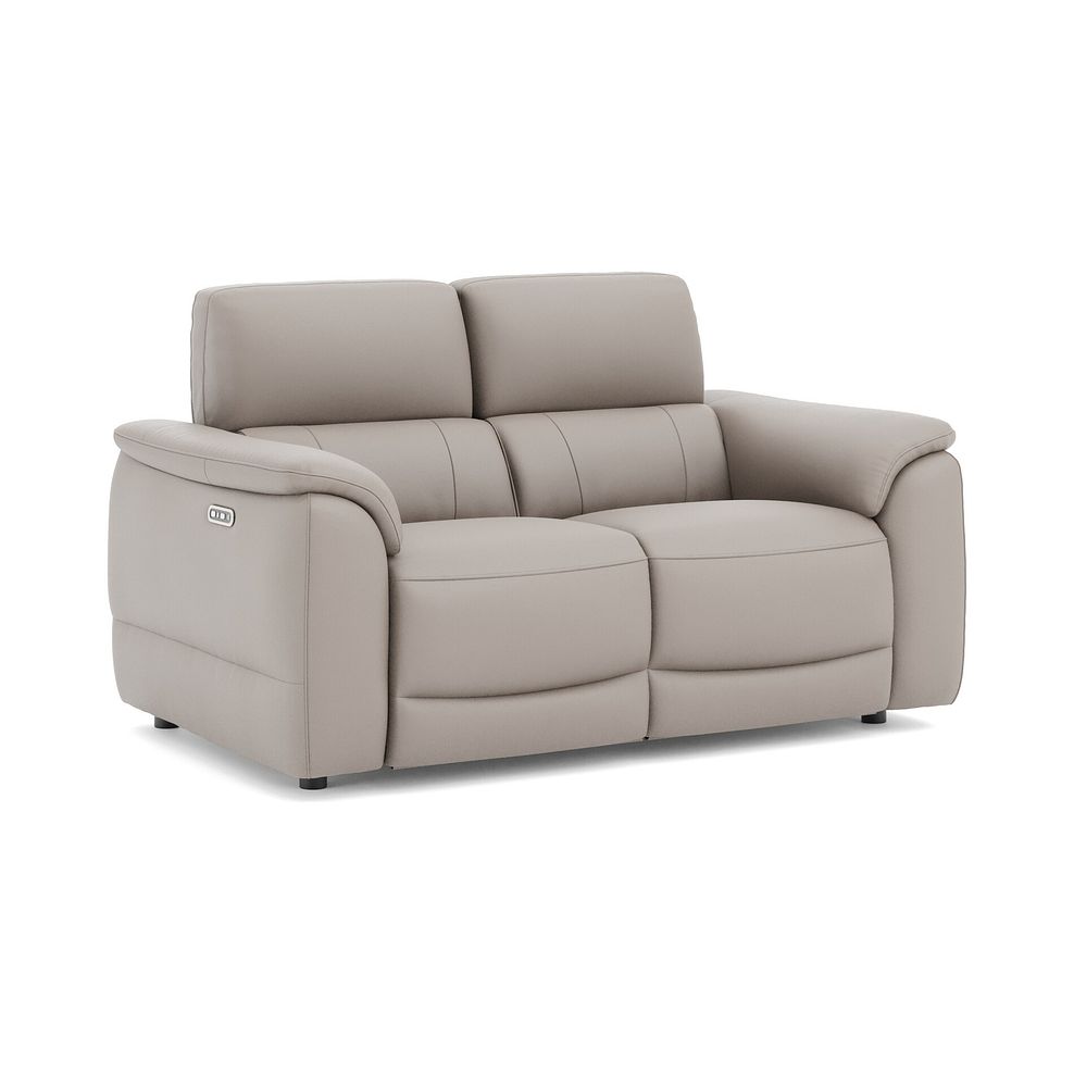Phoenix 2 Seater Power Recliner Sofa with Adjustable Power Headrests in  Oyster Leather 1