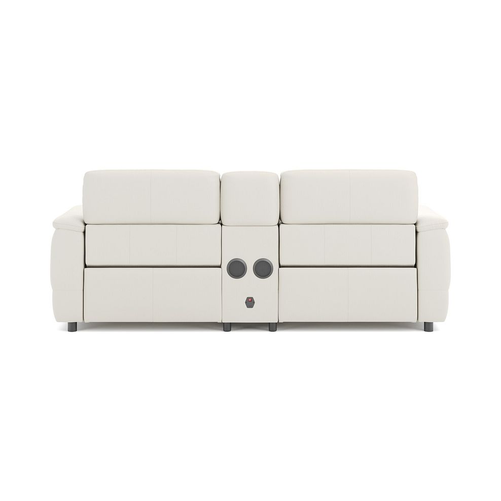 Phoenix 2.5 Seater Power Recliner Console Sofa with Smart Screen and Speakers in  Bone China Leather 6
