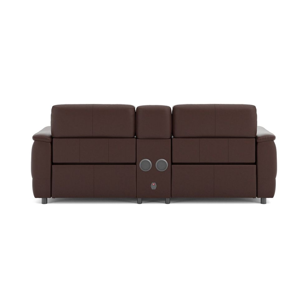 Phoenix 2.5 Seater Power Recliner Console Sofa with Smart Screen and Speakers in  Chestnut Leather 6