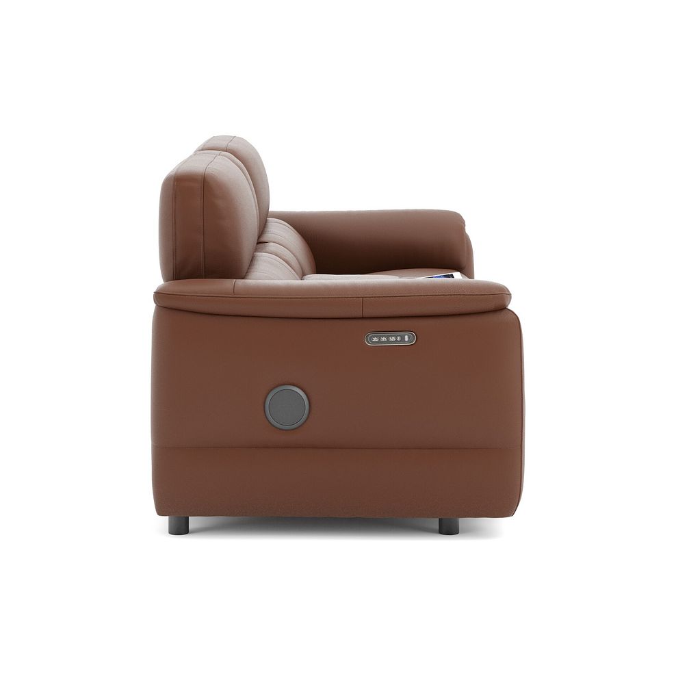 Phoenix 2.5 Seater Power Recliner Console Sofa with Smart Screen and Speakers in  Cognac Leather 4