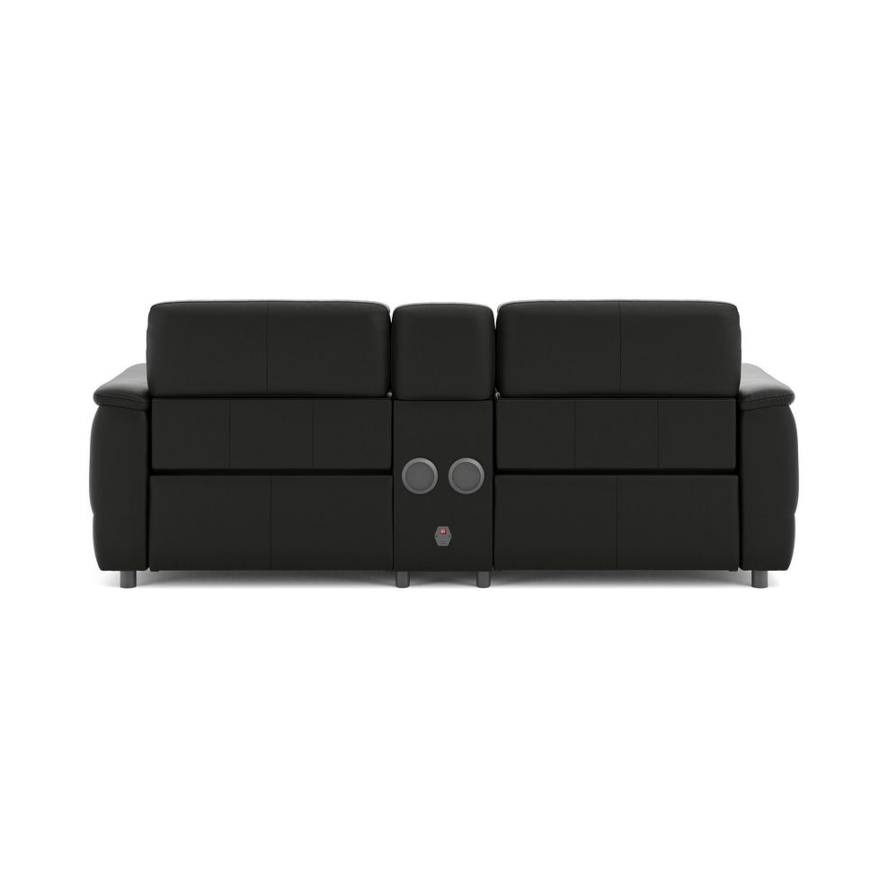 Phoenix 2.5 Seater Power Recliner Console Sofa with Smart Screen and Speakers in  Jet Black Leather 6