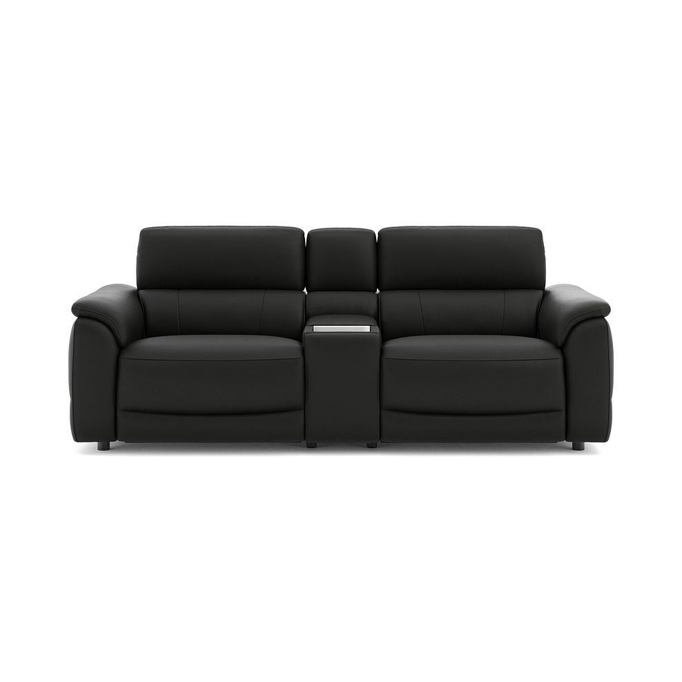Phoenix 2.5 Seater Power Recliner Console Sofa with Smart Screen and Speakers in  Jet Black Leather 2