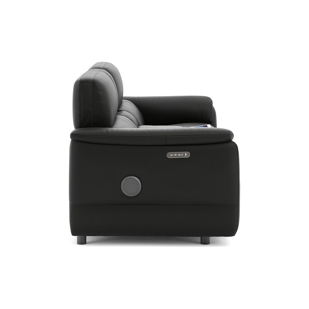 Phoenix 2.5 Seater Power Recliner Console Sofa with Smart Screen and Speakers in  Jet Black Leather 4
