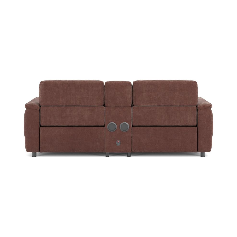 Phoenix 2.5 Seater Power Recliner Console Sofa with Smart Screen and Speakers in  Manhattan Burnt Sienna Fabric 6