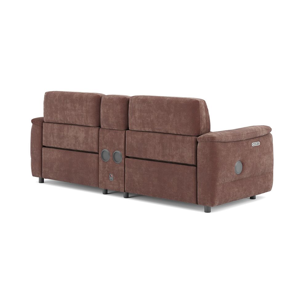 Phoenix 2.5 Seater Power Recliner Console Sofa with Smart Screen and Speakers in  Manhattan Burnt Sienna Fabric 5