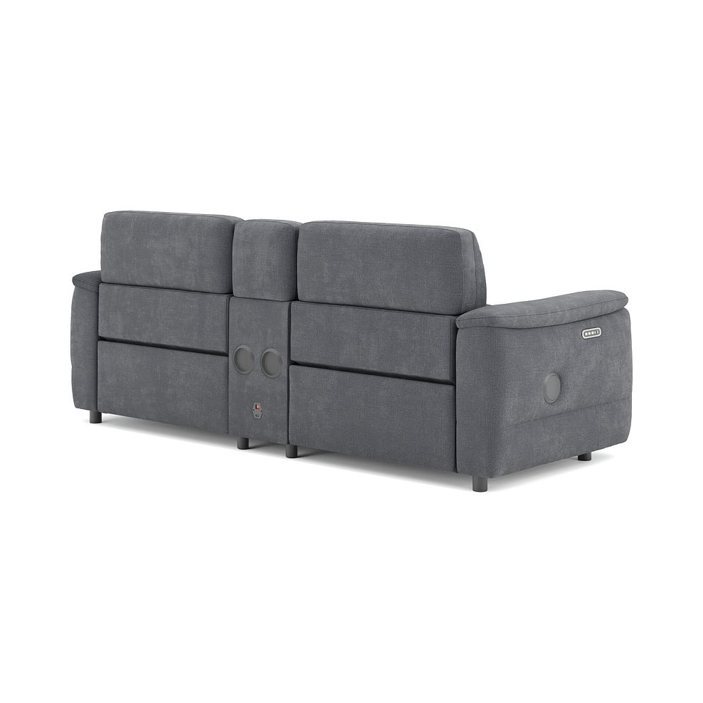 Phoenix 2.5 Seater Power Recliner Console Sofa with Smart Screen and Speakers in  Manhattan Charcoal Fabric 5