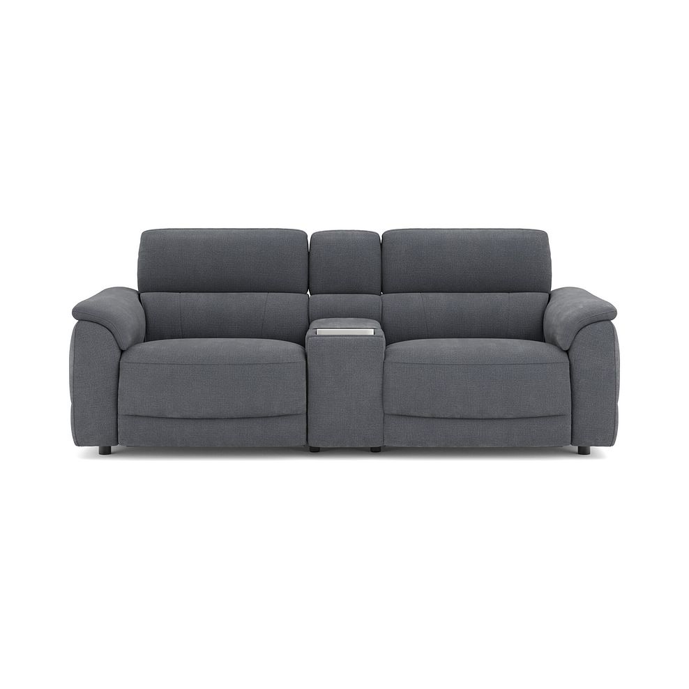 Phoenix 2.5 Seater Power Recliner Console Sofa with Smart Screen and Speakers in  Manhattan Charcoal Fabric 2