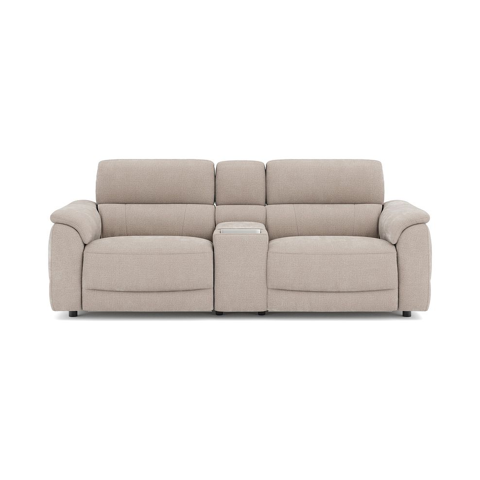 Phoenix 2.5 Seater Power Recliner Console Sofa with Smart Screen and Speakers in  Manhattan Cotton Fabric 2
