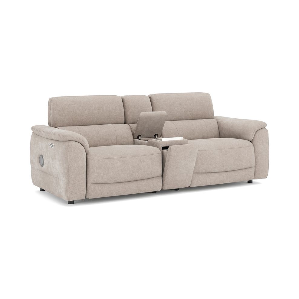Phoenix 2.5 Seater Power Recliner Console Sofa with Smart Screen and Speakers in  Manhattan Cotton Fabric 3