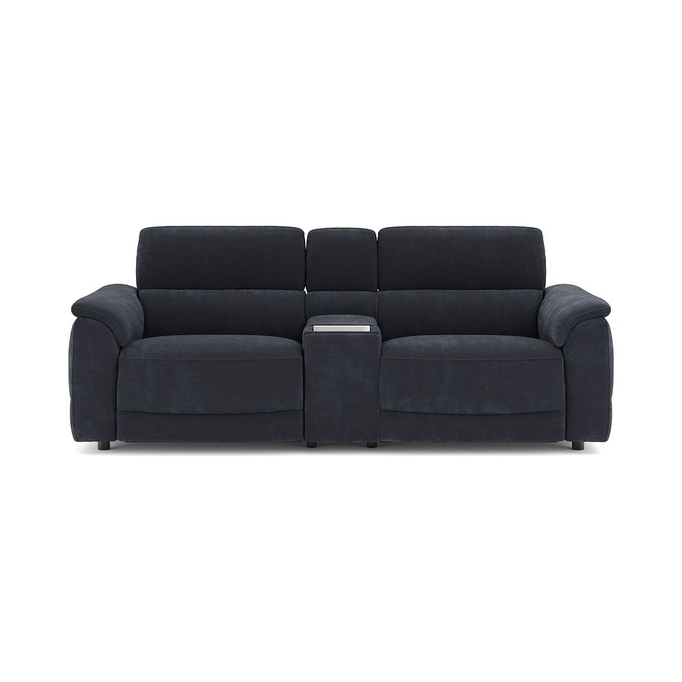 Phoenix 2.5 Seater Power Recliner Console Sofa with Smart Screen and Speakers in  Manhattan Indigo Fabric 2
