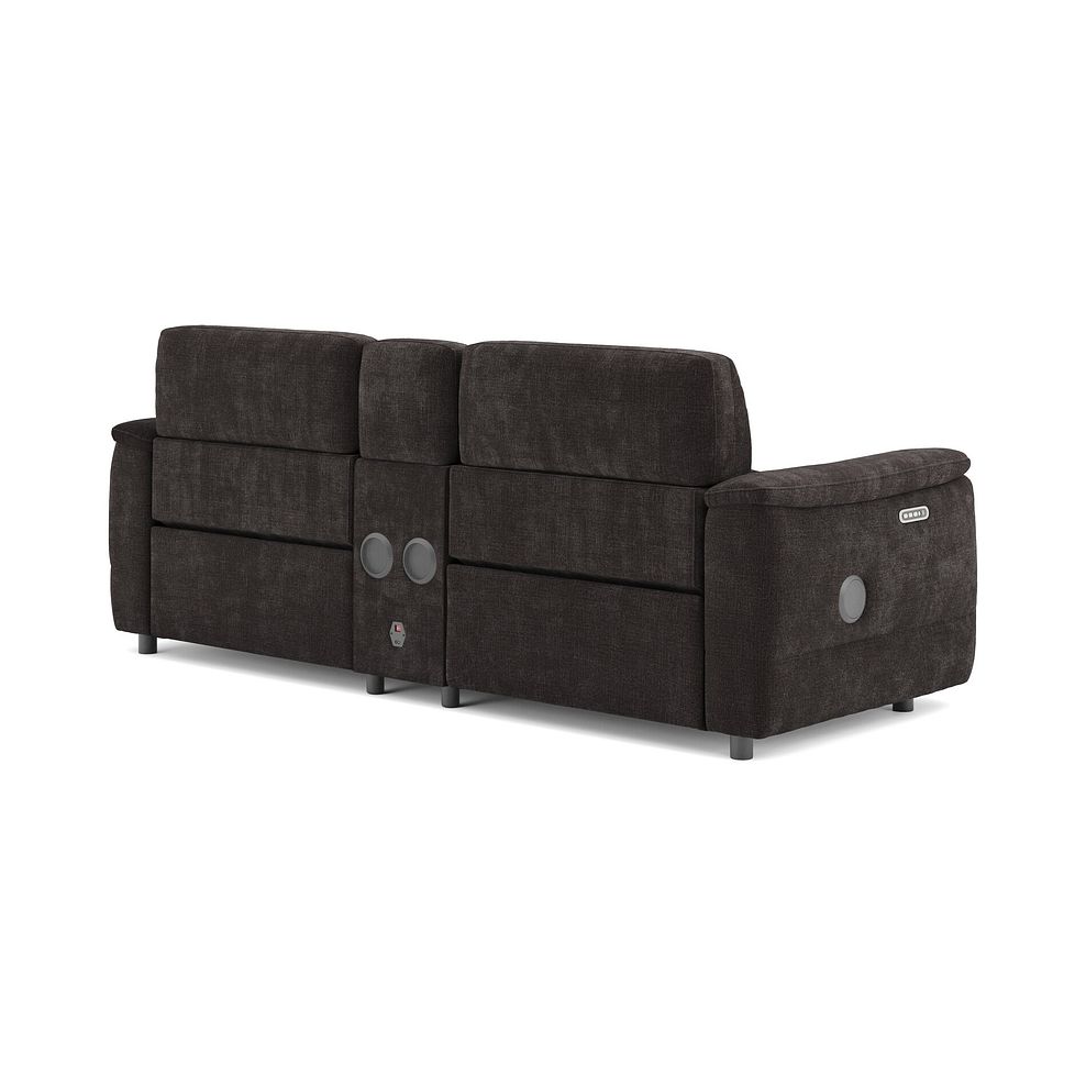 Phoenix 2.5 Seater Power Recliner Console Sofa with Smart Screen and Speakers in  Manhattan Mushroom Fabric 5
