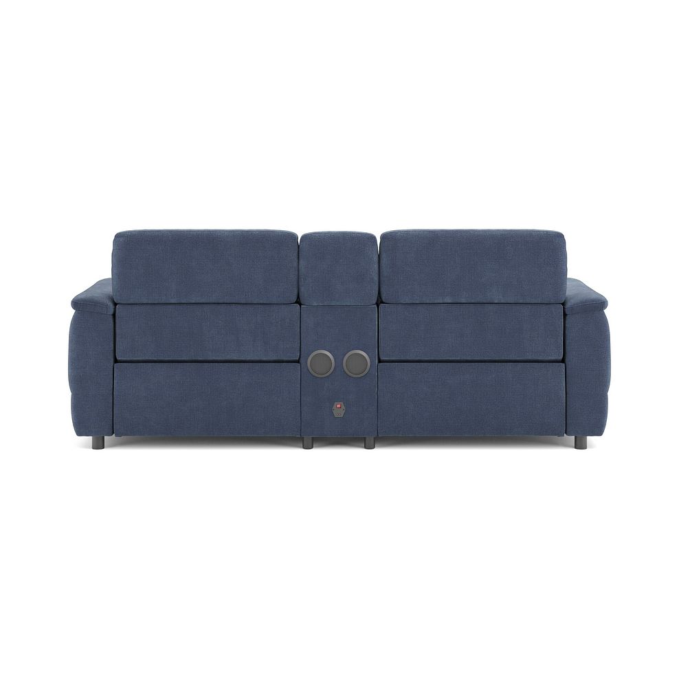 Phoenix 2.5 Seater Power Recliner Console Sofa with Smart Screen and Speakers in  Manhattan Navy Fabric 6