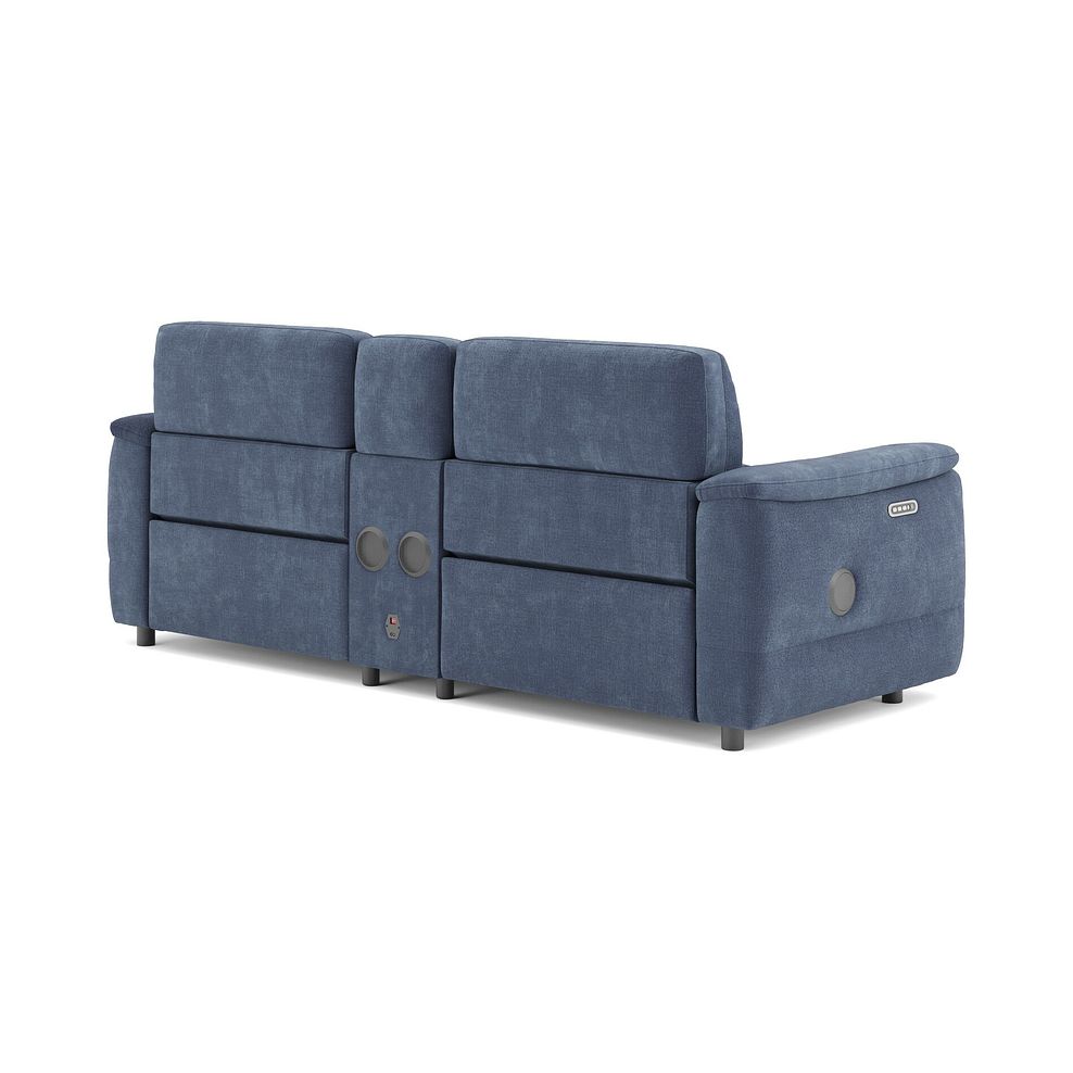 Phoenix 2.5 Seater Power Recliner Console Sofa with Smart Screen and Speakers in  Manhattan Navy Fabric 5