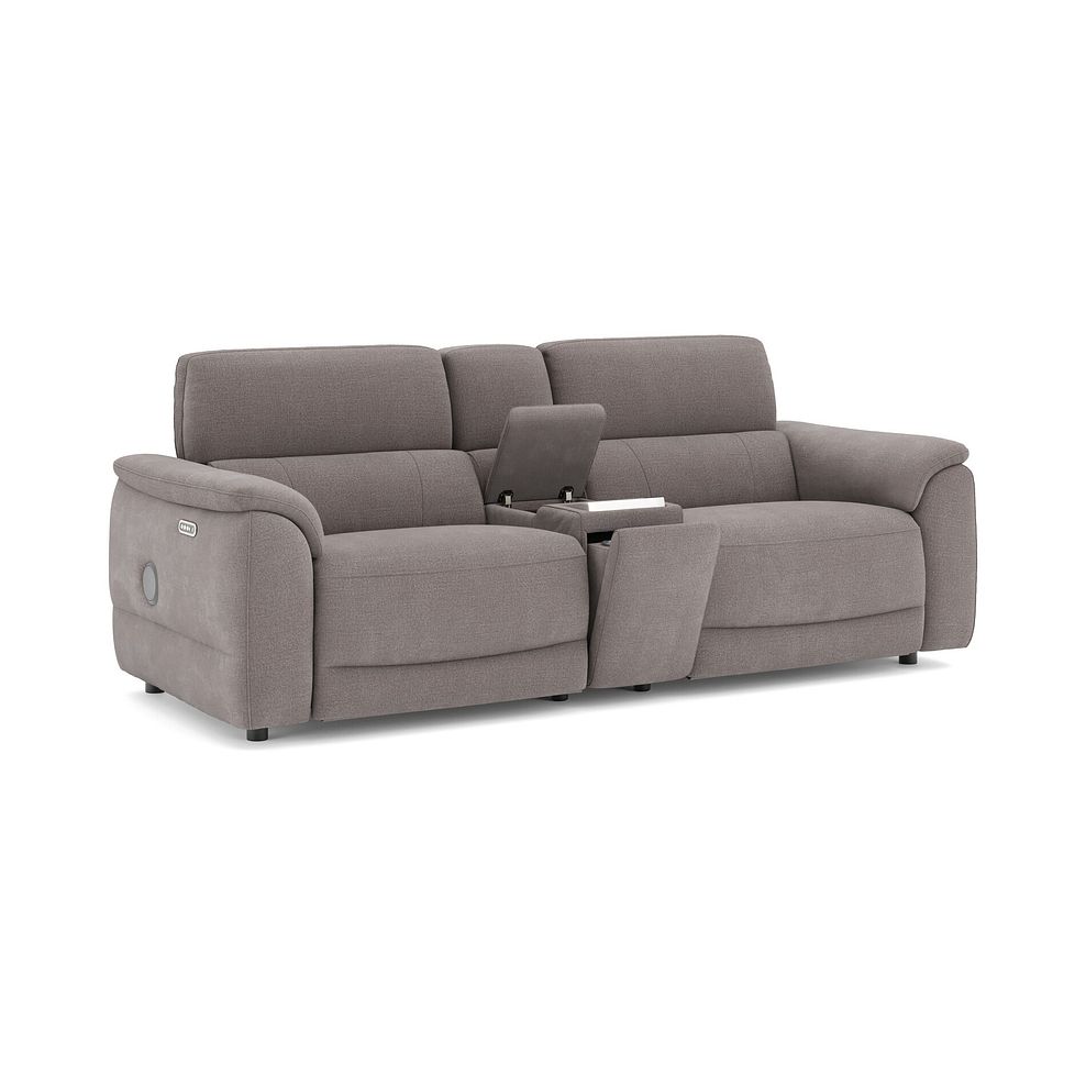 Phoenix 2.5 Seater Power Recliner Console Sofa with Smart Screen and Speakers in  Manhattan Nutmeg Fabric 3