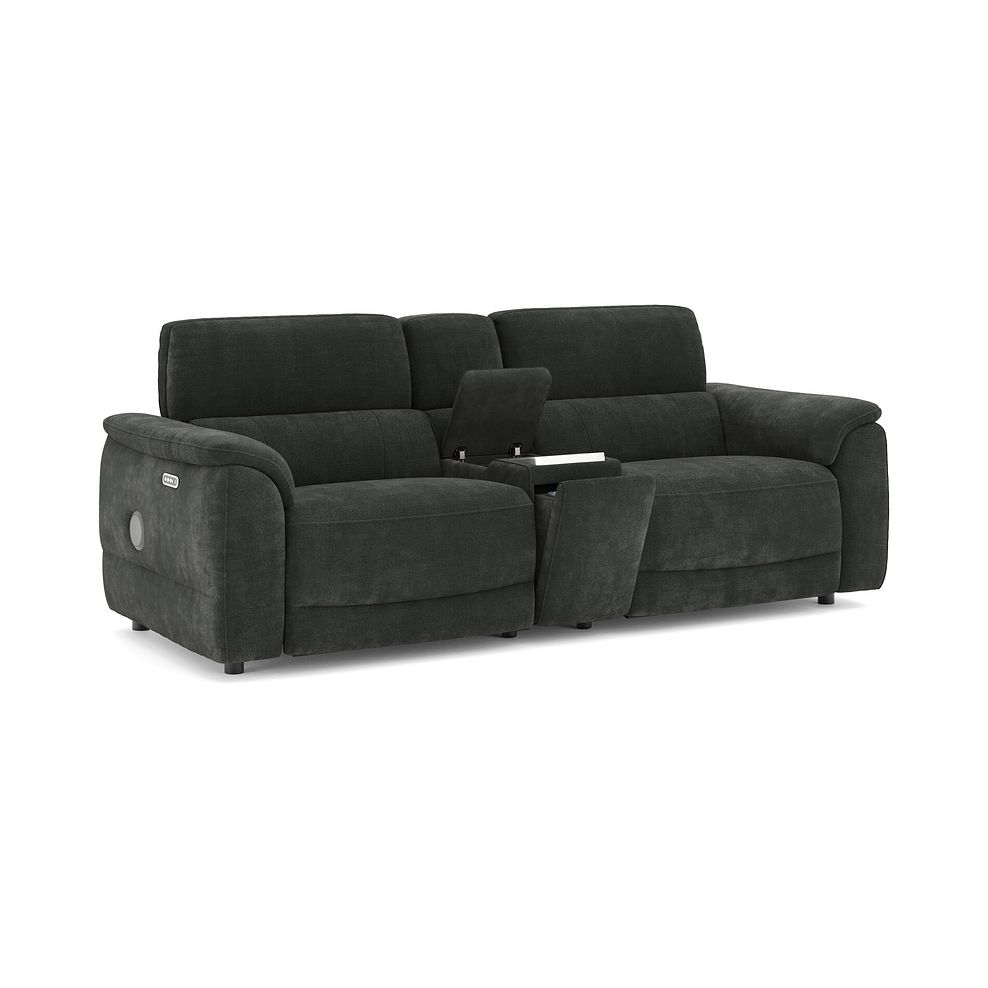 Phoenix 2.5 Seater Power Recliner Console Sofa with Smart Screen and Speakers in  Manhattan Pine Fabric 3