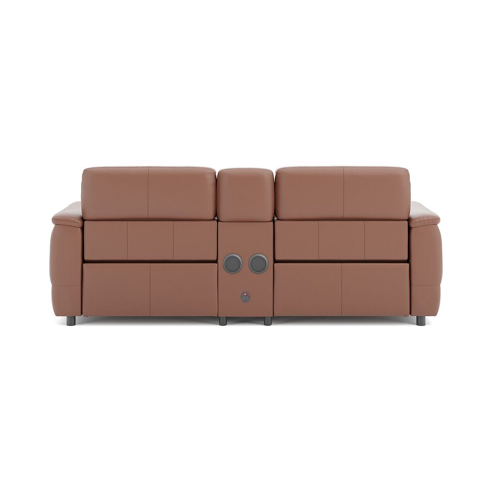 Phoenix 2.5 Seater Power Recliner Console Sofa with Smart Screen and Speakers in  Mocha Mousse Leather 6