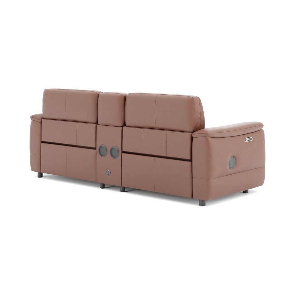 Phoenix 2.5 Seater Power Recliner Console Sofa with Smart Screen and Speakers in  Mocha Mousse Leather 5