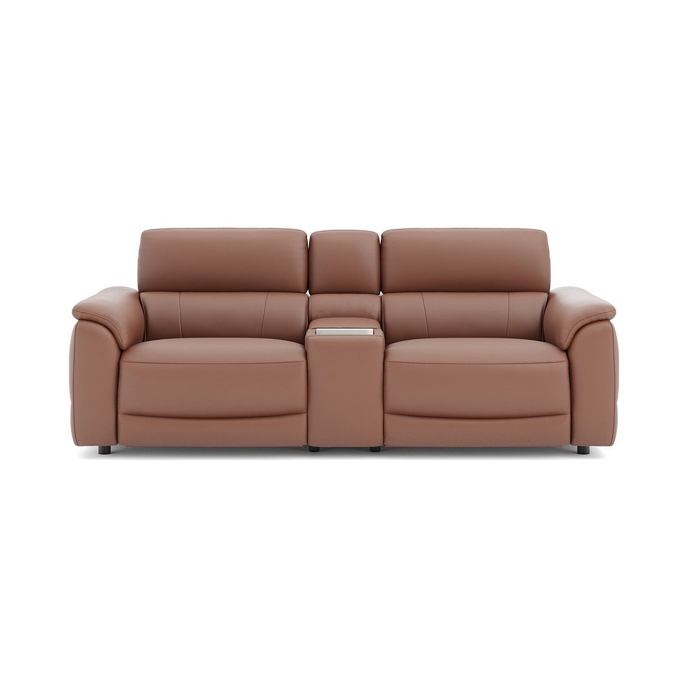 Phoenix 2.5 Seater Power Recliner Console Sofa with Smart Screen and Speakers in  Mocha Mousse Leather 2