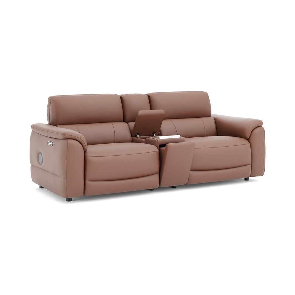 Phoenix 2.5 Seater Power Recliner Console Sofa with Smart Screen and Speakers in  Mocha Mousse Leather 3
