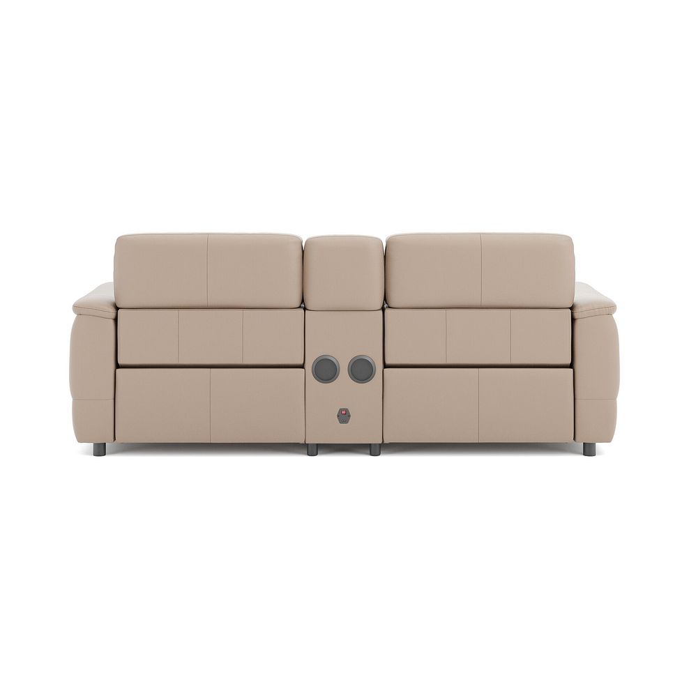 Phoenix 2.5 Seater Power Recliner Console Sofa with Smart Screen and Speakers in  Mushroom Leather 6