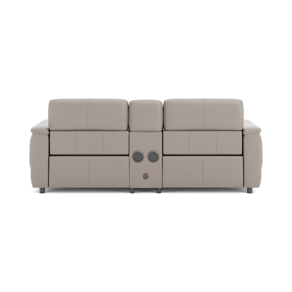 Phoenix 2.5 Seater Power Recliner Console Sofa with Smart Screen and Speakers in  Oyster Leather 6