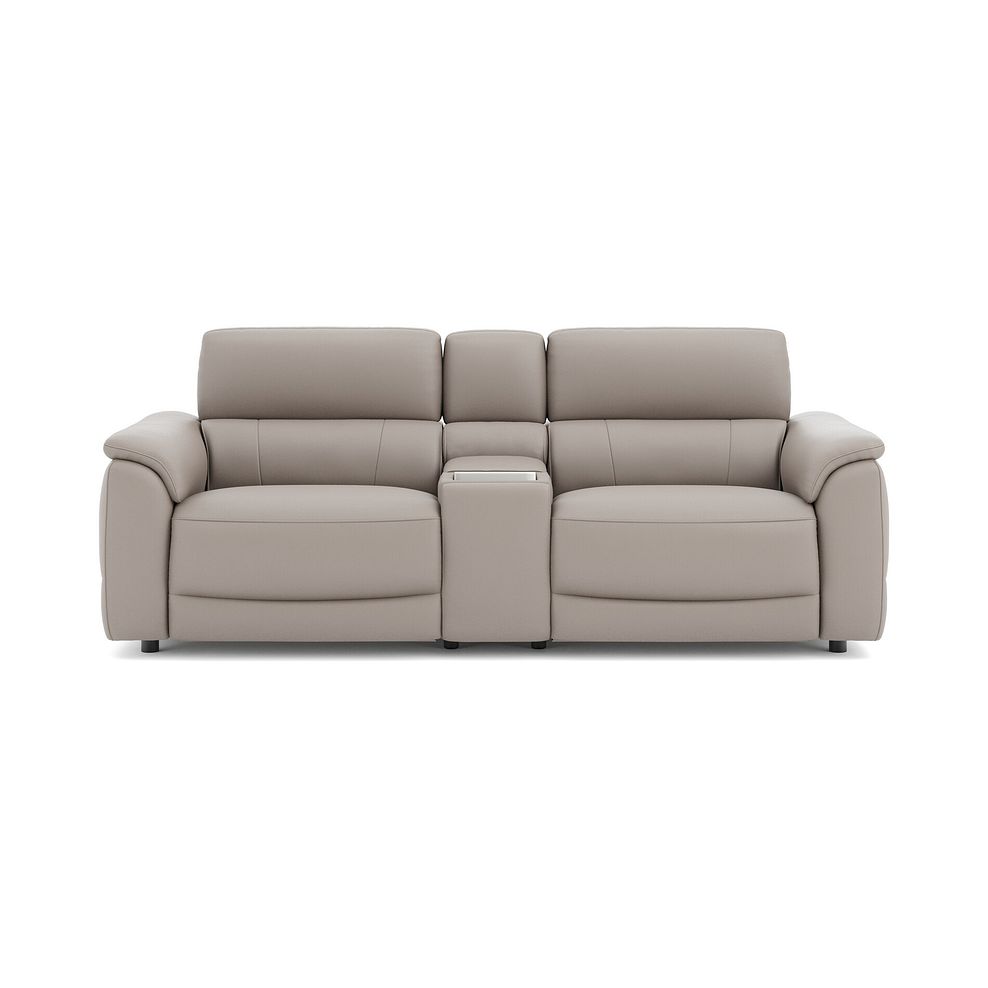 Phoenix 2.5 Seater Power Recliner Console Sofa with Smart Screen and Speakers in  Oyster Leather 2
