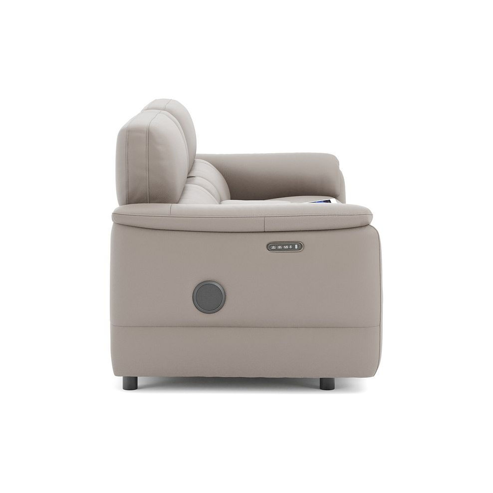 Phoenix 2.5 Seater Power Recliner Console Sofa with Smart Screen and Speakers in  Oyster Leather 4