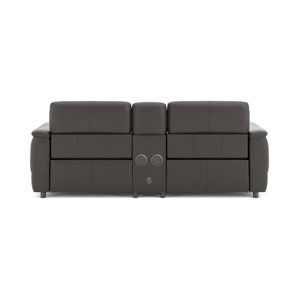 Phoenix 2.5 Seater Power Recliner Console Sofa with Smart Screen and Speakers in  Storm Leather 6