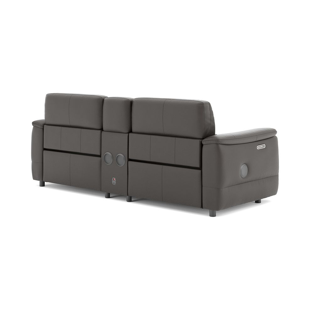 Phoenix 2.5 Seater Power Recliner Console Sofa with Smart Screen and Speakers in  Storm Leather 5