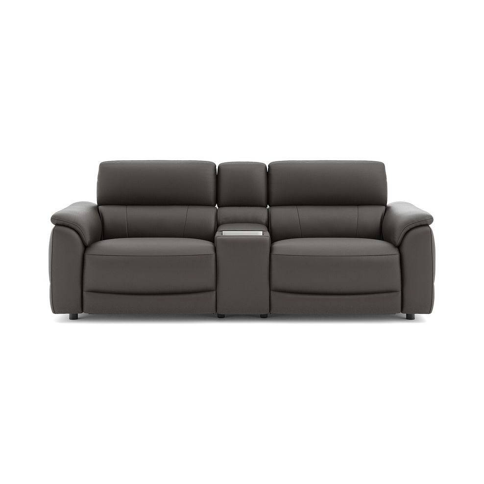 Phoenix 2.5 Seater Power Recliner Console Sofa with Smart Screen and Speakers in  Storm Leather 2