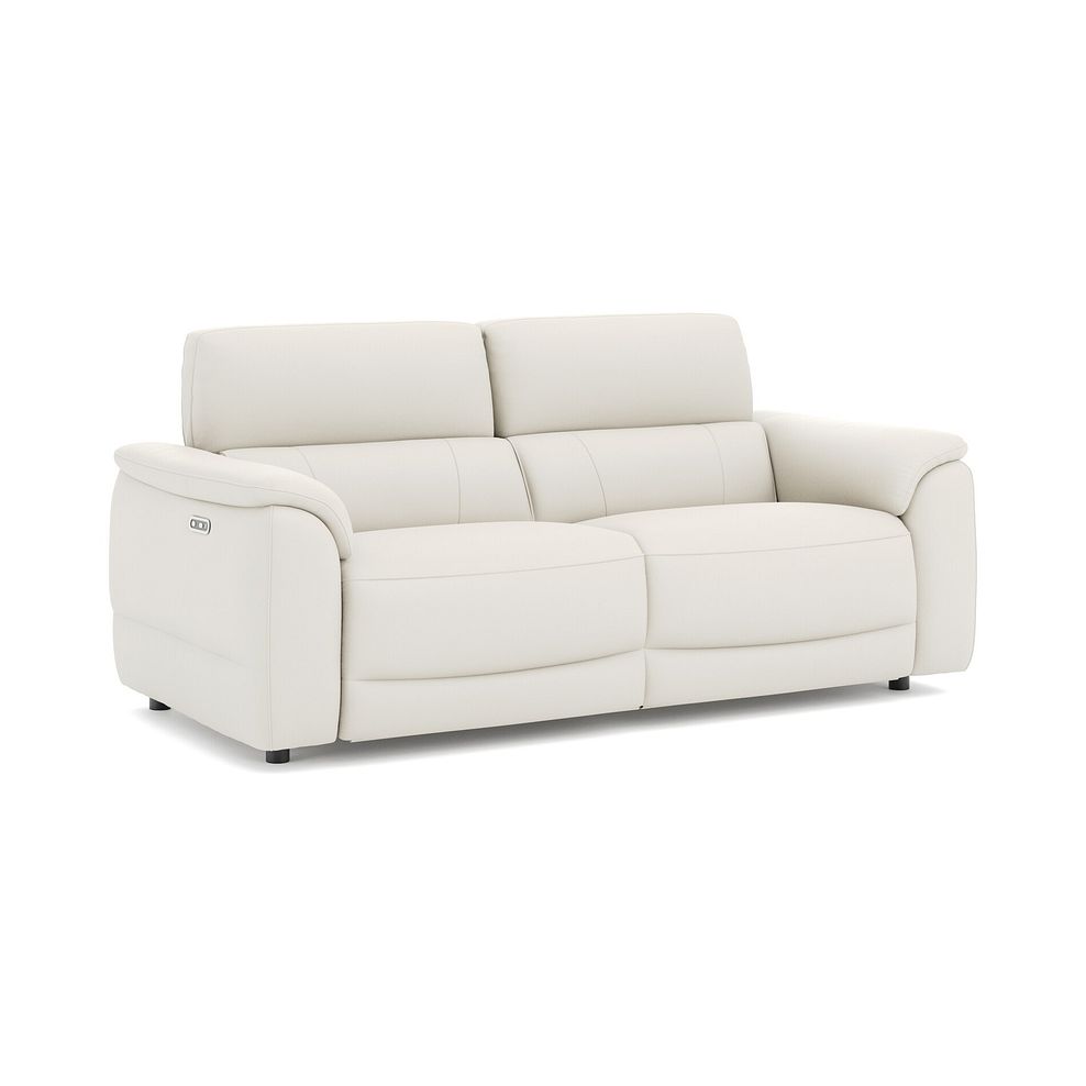Phoenix 3 Seater Power Recliner Sofa in  Bone China Leather 1