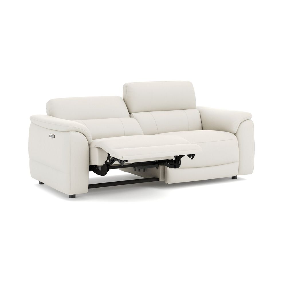 Phoenix 3 Seater Power Recliner Sofa in  Bone China Leather 3