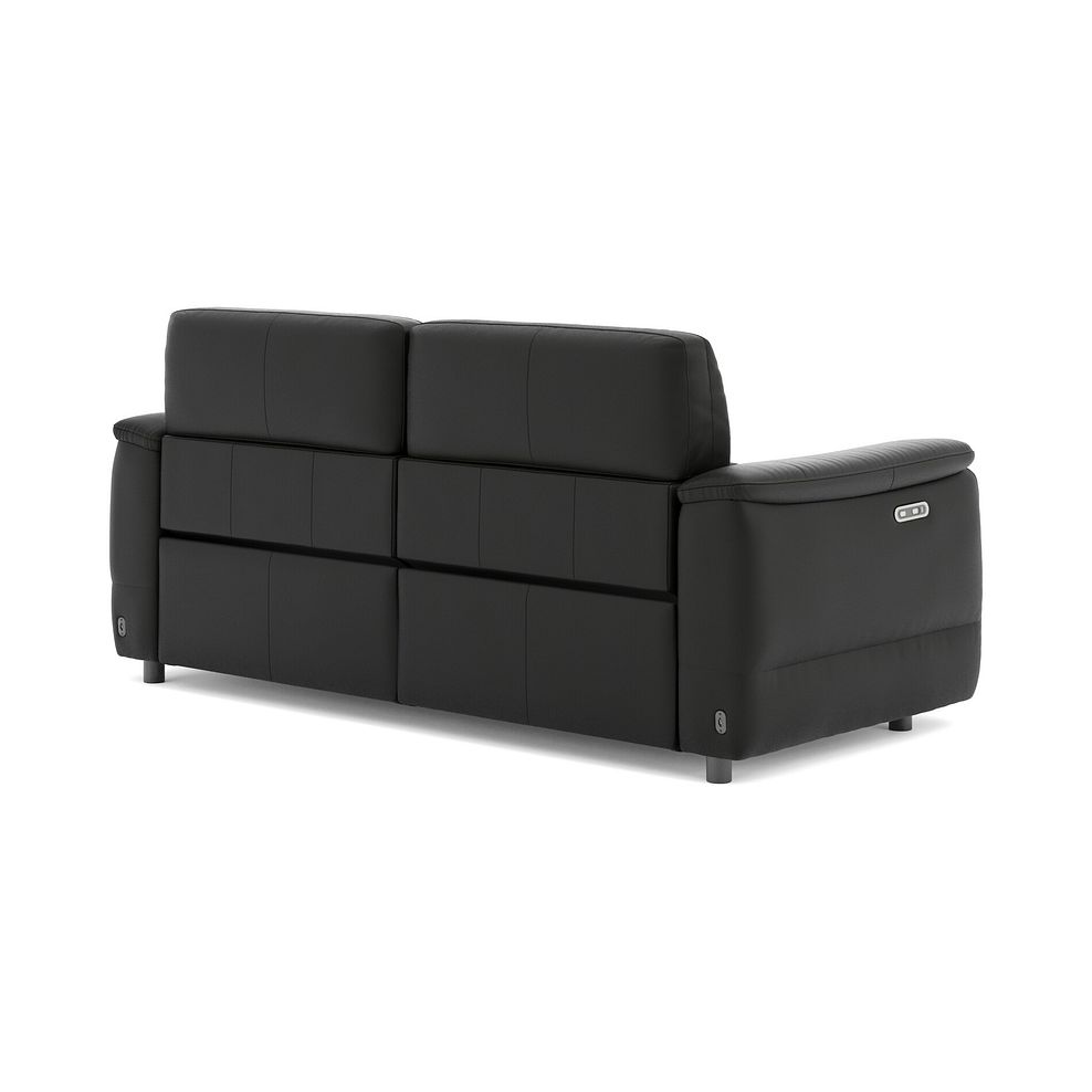Phoenix 3 Seater Power Recliner Sofa in  Jet Black Leather 5