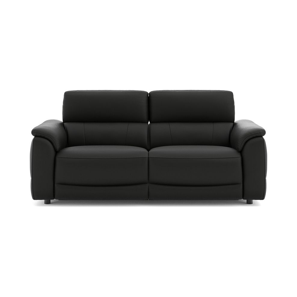 Phoenix 3 Seater Power Recliner Sofa in  Jet Black Leather 2