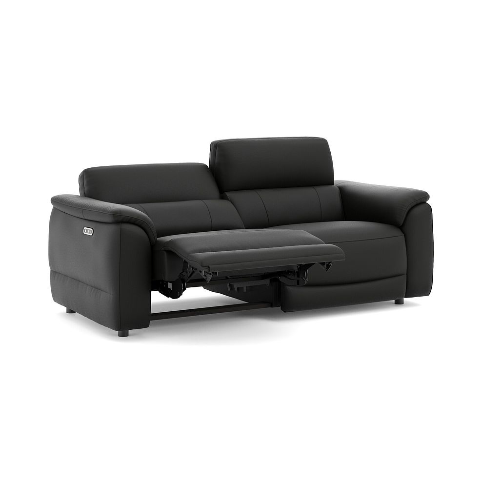 Phoenix 3 Seater Power Recliner Sofa in  Jet Black Leather 3
