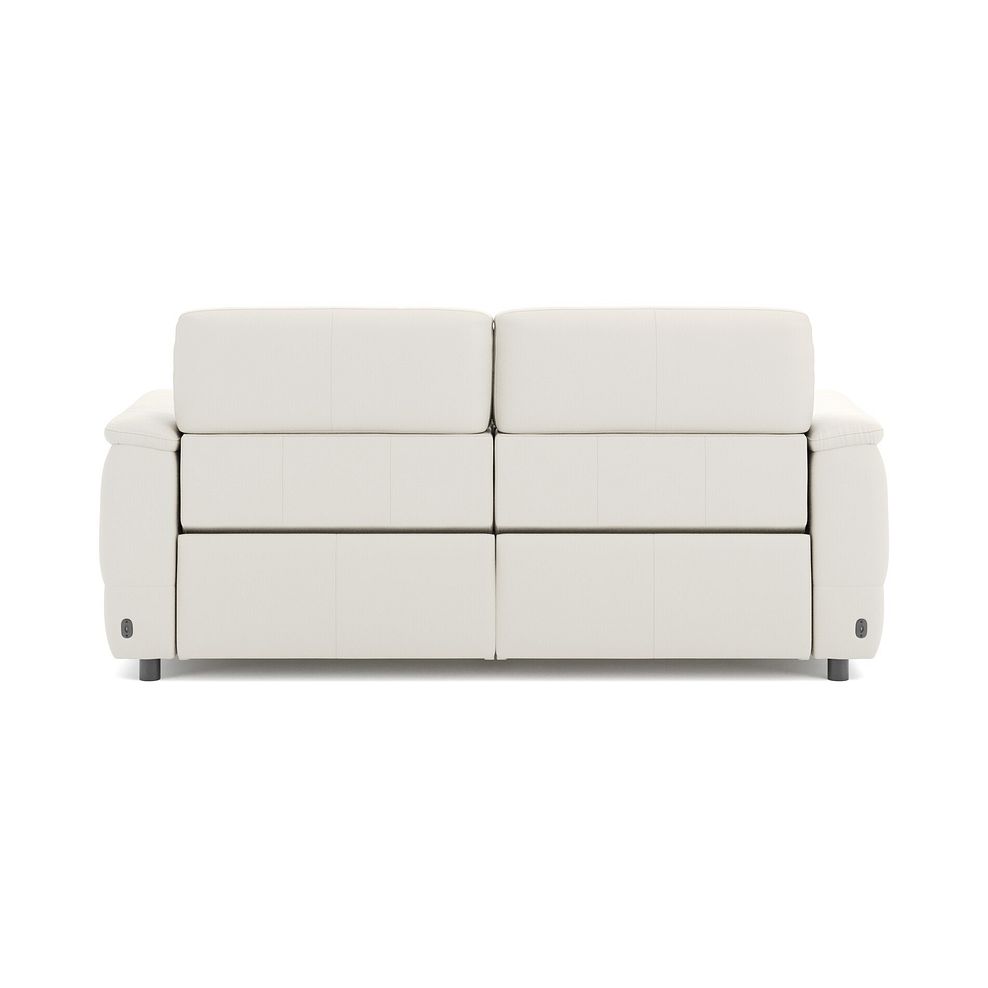 Phoenix 3 Seater Power Recliner Sofa with Adjustable Power Headrests and Speakers in  Bone China Leather 6