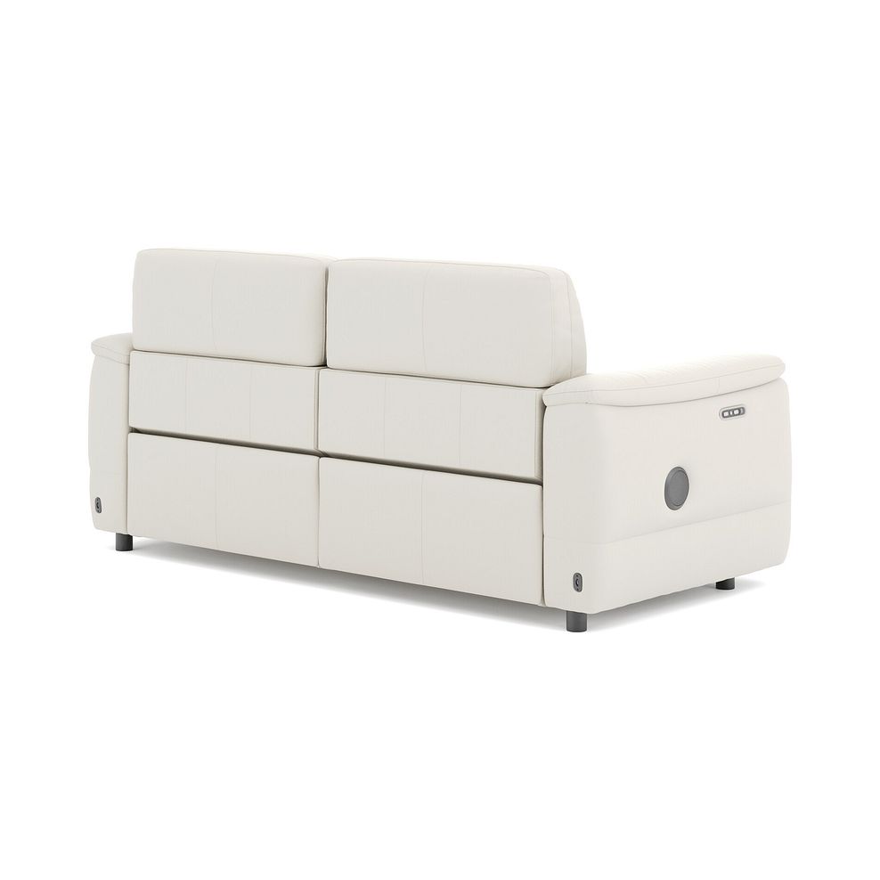Phoenix 3 Seater Power Recliner Sofa with Adjustable Power Headrests and Speakers in  Bone China Leather 5