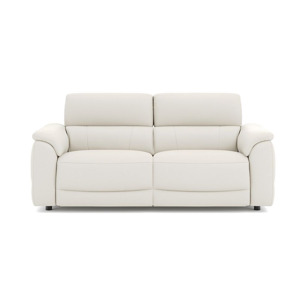 Phoenix 3 Seater Power Recliner Sofa with Adjustable Power Headrests and Speakers in  Bone China Leather 2