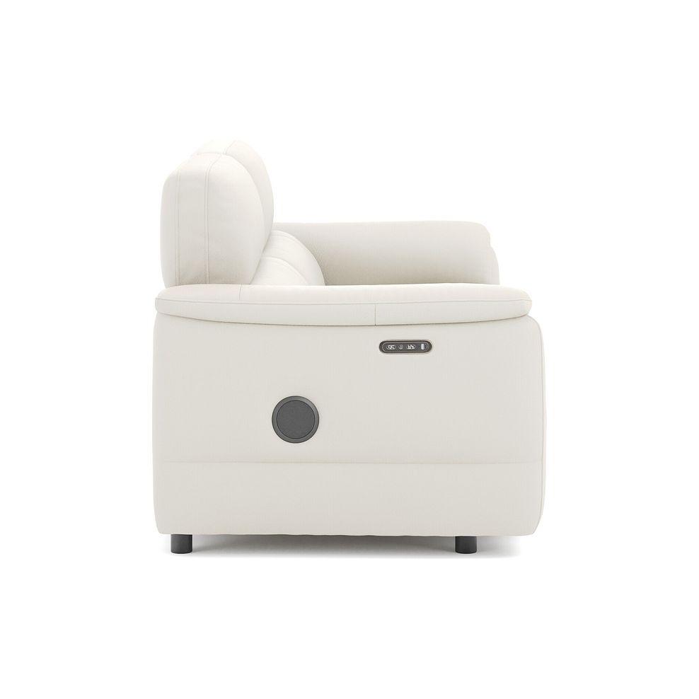 Phoenix 3 Seater Power Recliner Sofa with Adjustable Power Headrests and Speakers in  Bone China Leather 4