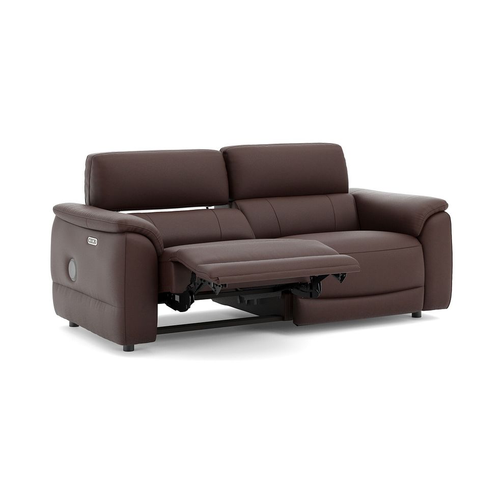 Phoenix 3 Seater Power Recliner Sofa with Adjustable Power Headrests and Speakers in  Chestnut Leather 3