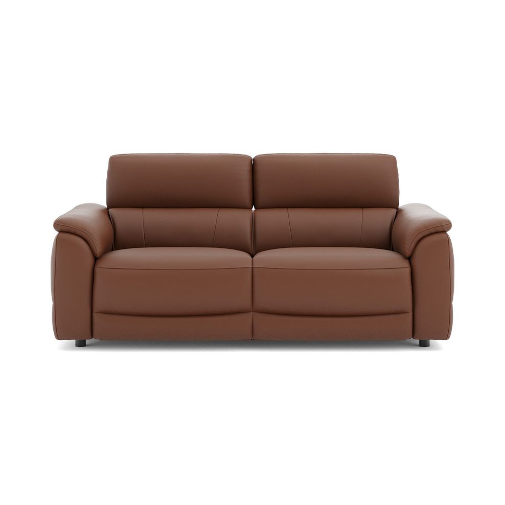 Phoenix 3 Seater Power Recliner Sofa with Adjustable Power Headrests and Speakers in  Cognac Leather 2