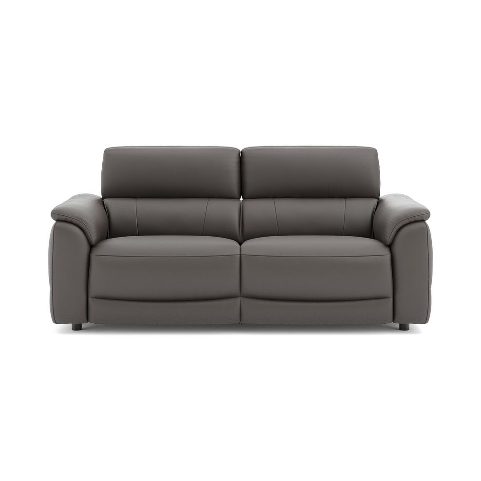Phoenix 3 Seater Power Recliner Sofa with Adjustable Power Headrests and Speakers in  Elephant Grey Leather 2
