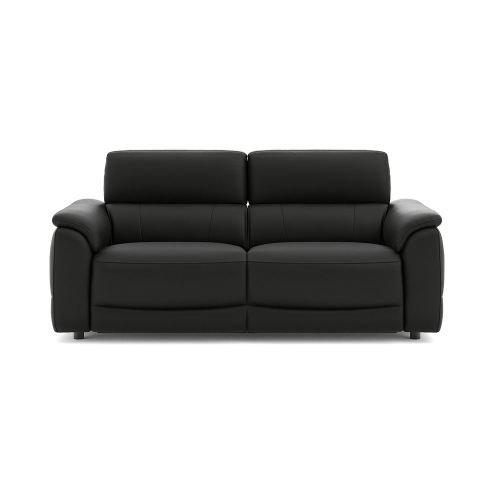 Phoenix 3 Seater Power Recliner Sofa with Adjustable Power Headrests and Speakers in  Jet Black Leather 2